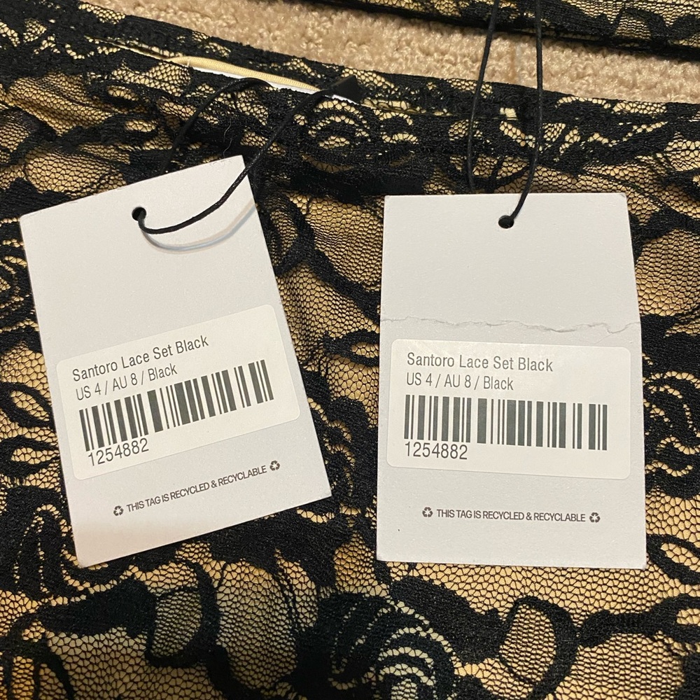 NWT {Princess Polly} Santoro Lace Set | Black + Tan ~ Size US 4 - Picture 6 of 16